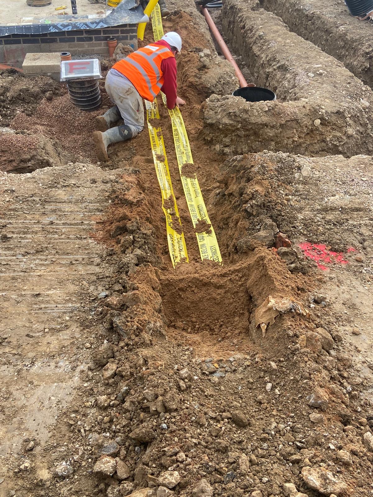 Kerbing construction work